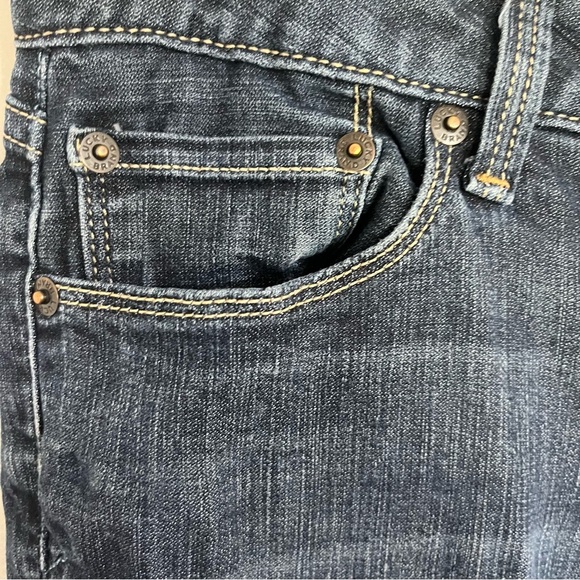 Lucky Brand Lola Boot Women's 2/26 LONG Ankle Dark Wash Blue Denim Bootcut Jeans - Picture 3 of 15